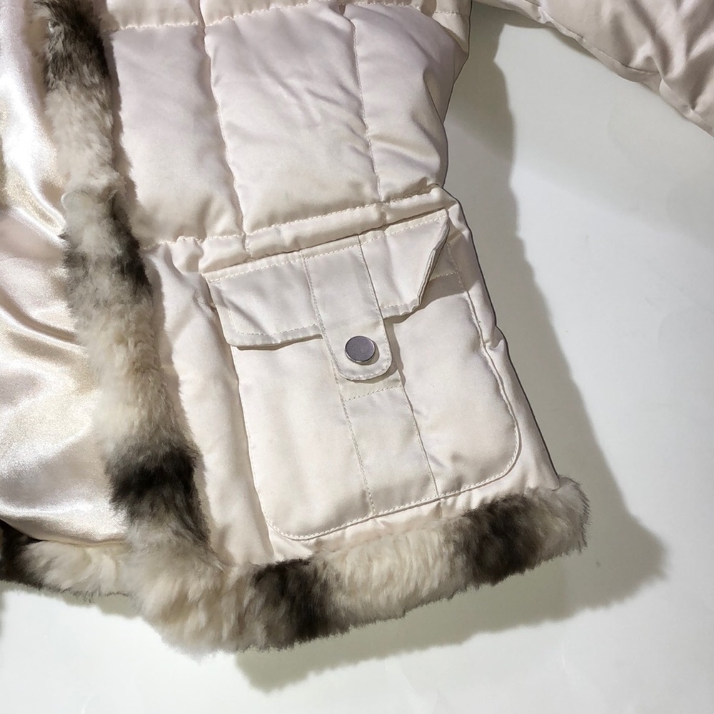Bebe Real Fur Cream Puffer Jacket - Picture 5 of 8